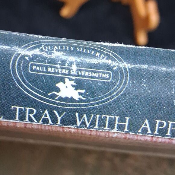 Vintage Godinger Silver Plated Serving Oval Tray with Grapevine Border - Picture 6 of 6